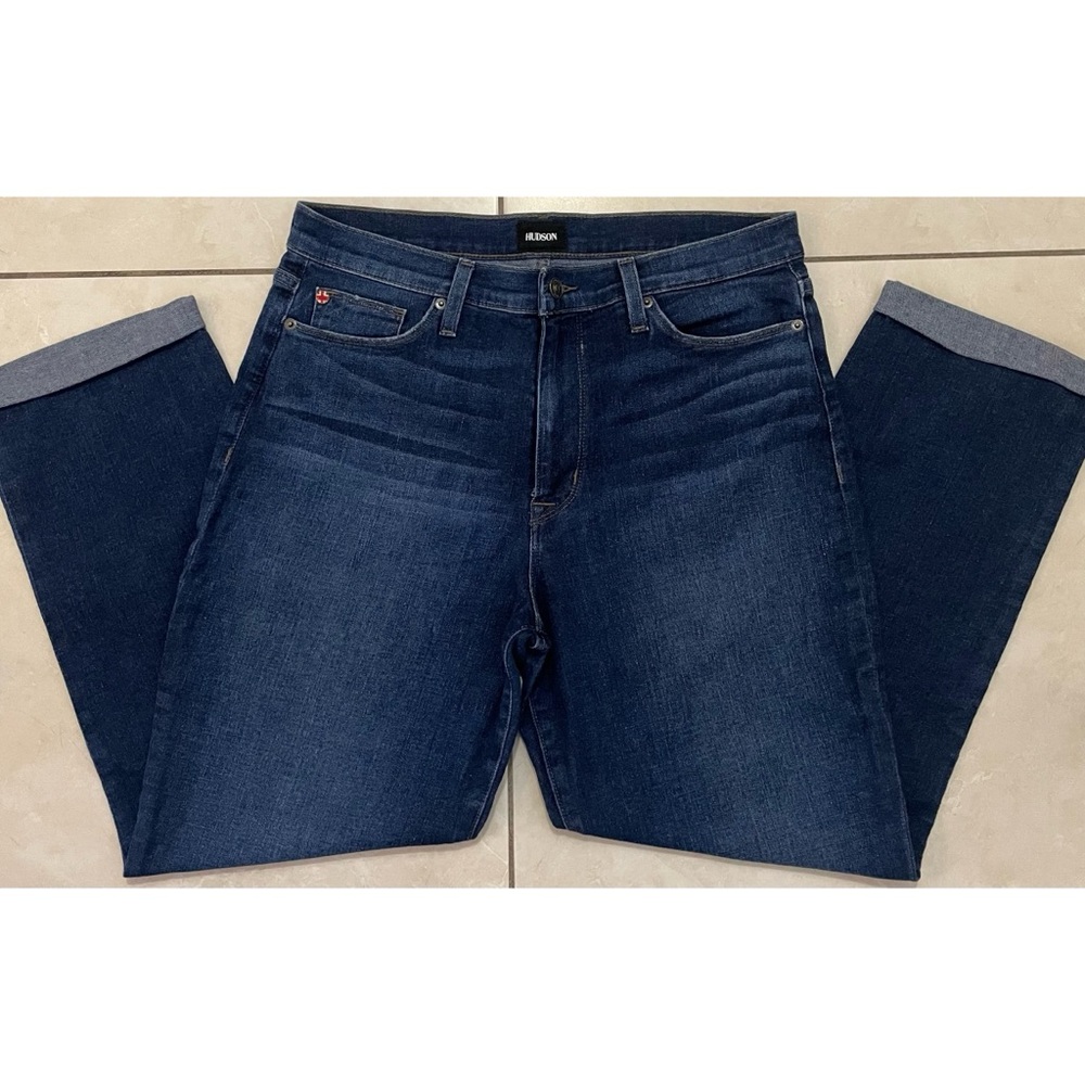 Hudson High Rise Straight Crop Denim Jeans